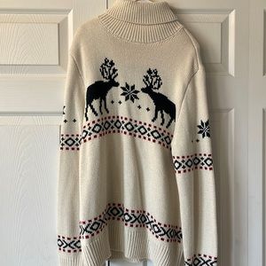 Festive holiday knit turtleneck sweater
